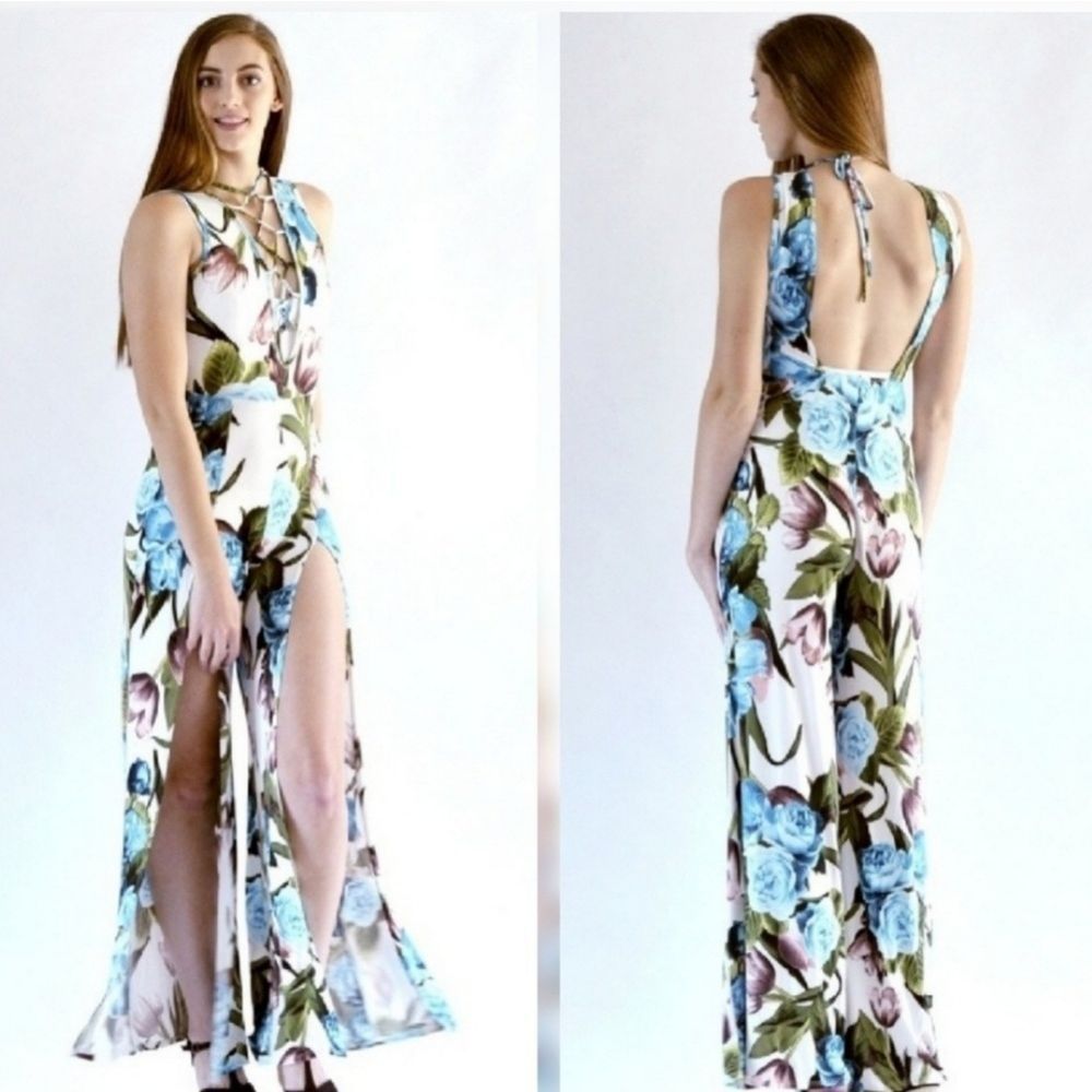 NEW: Boutique Floral Jumpsuit Size S M L